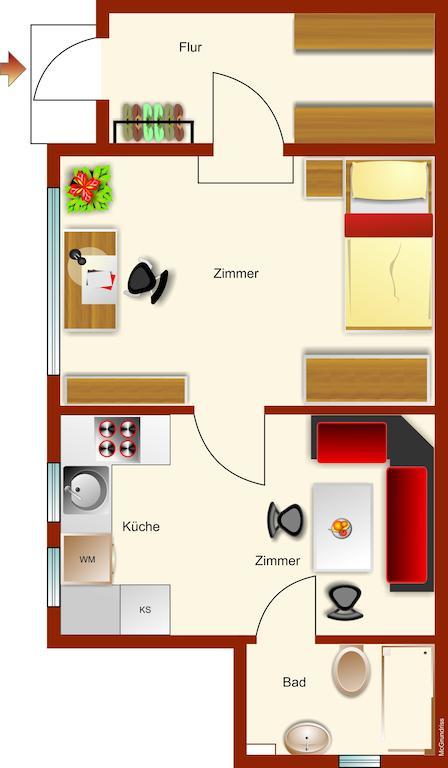 Ferienwohnanlage Bruckner Apartman Rostock Szoba fotó